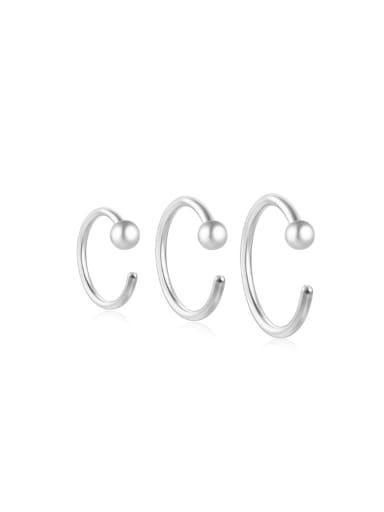 925 Sterling Silver Rhinestone Geometric Minimalist Huggie Earring