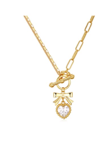 925 Sterling Silver Rhinestone Heart Minimalist Necklace