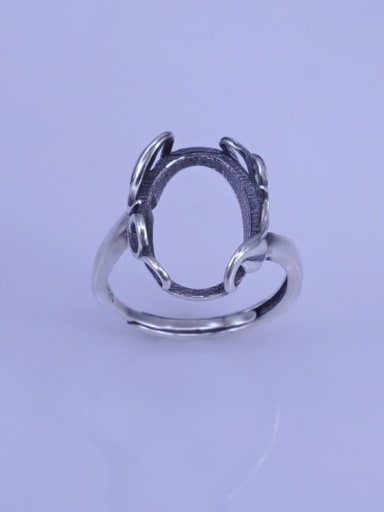 925 Sterling Silver Geometric Ring Setting Stone size: 13*18mm