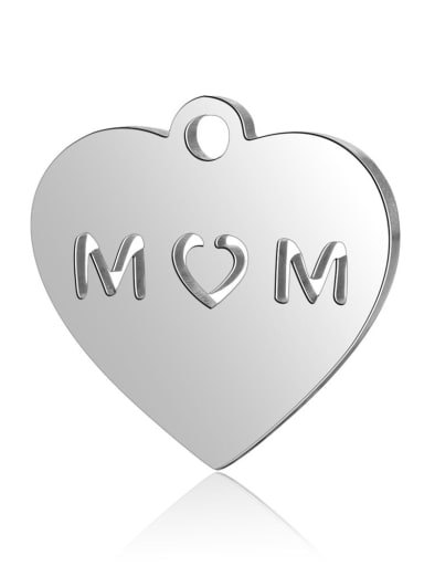 custom Titanium Message Heart Charm