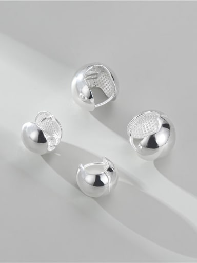925 Sterling Silver Minimalist  Smooth Round Ball Stud Earring