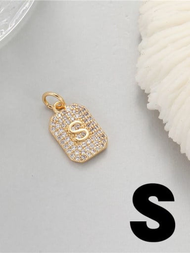 Brass Cubic Zirconia Minimalist English Letter Pendant