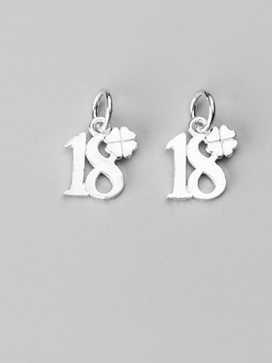 custom 925 Sterling Silver Clover NumberCharm Height : 12 mm , Width: 11 mm