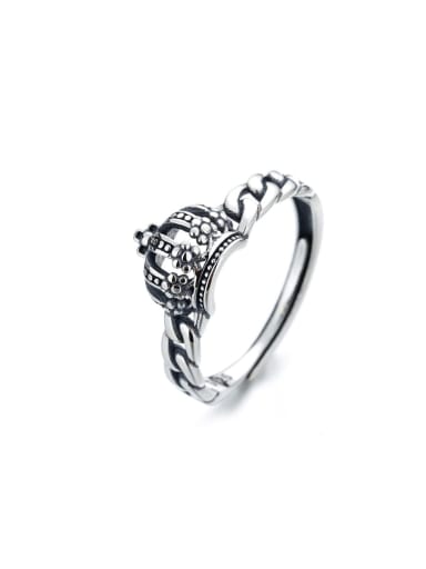 925 Sterling Silver crown Vintage Ring