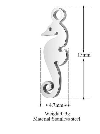 custom Stainless steel Seahorse Charm Height : 15mm , Width: 14.7 mm