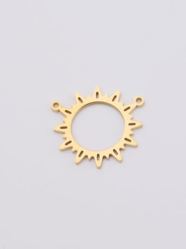 golden Stainless steel gear sun flower pendant Connectors