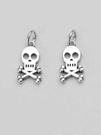 925 Sterling Silver Skull Charm Height : 15.5 mm , Width: 9 mm