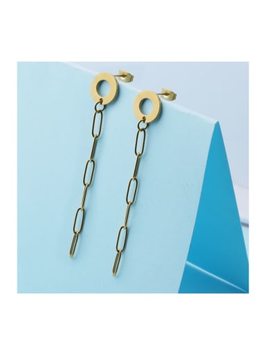 Stainless steel Round Chain Trend Drop Earring