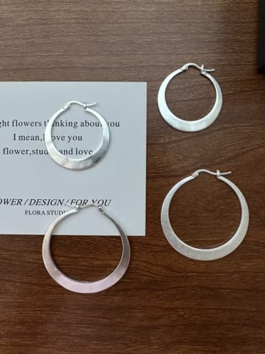 925 Sterling Silver Geometric Vintage Hoop Earring