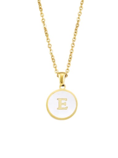E Stainless steel Enamel Letter Geometric Minimalist Necklace