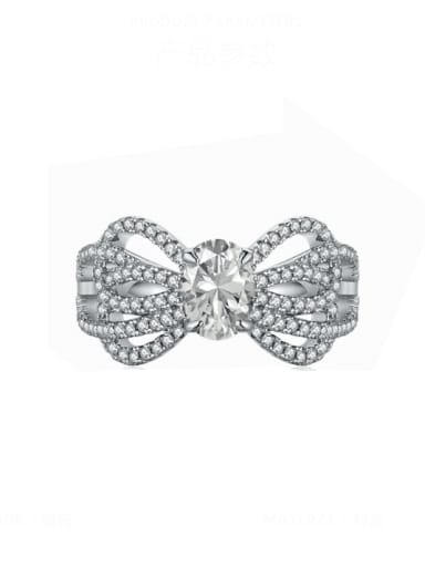DY120633 white 925 Sterling Silver Cubic Zirconia Bowknot Luxury Band Ring