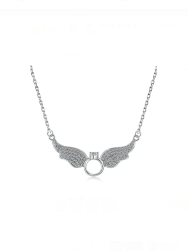 custom 925 Sterling Silver Cubic Zirconia Wing Luxury Necklace