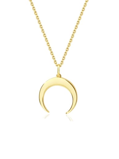 A2871 Gold 925 Sterling Silver Moon Minimalist Necklace