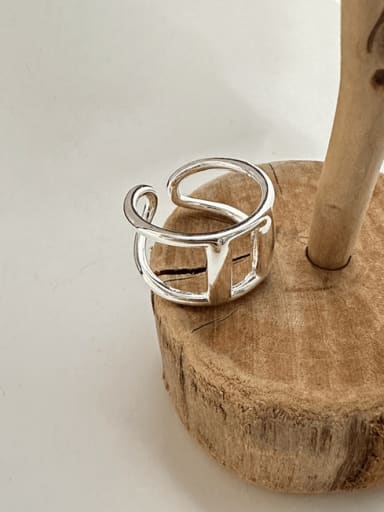 925 Sterling Silver Square Hollow Vintage Stackable Ring