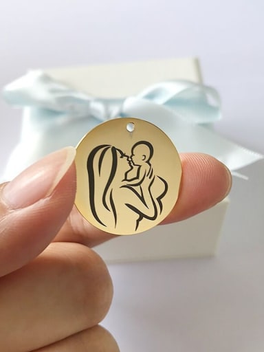 Stainless steel Gold Plated Charm Diameter : 25 mm
