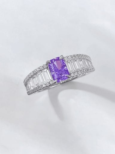 925 Sterling Silver Cubic Zirconia Geometric Luxury Cocktail Ring