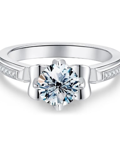 1 carat (white Mosan diamond) 925 Sterling Silver Moissanite Flower Dainty Band Ring