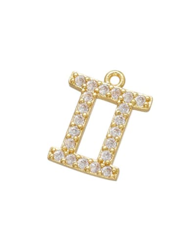 Golden Gemini Brass Diamond Gold Plated Zodiac Pendant