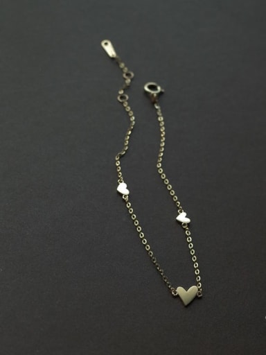 925 Sterling Silver Heart Dainty Adjustable Bracelet