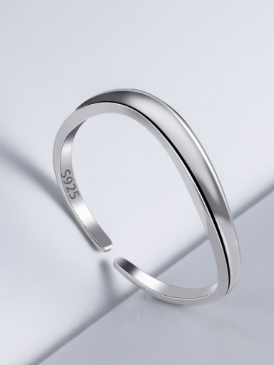 925 Sterling Silver Line Geometric Minimalist Band Ring