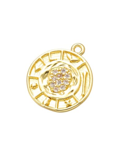 Brass Microset Round Necklace Pendant