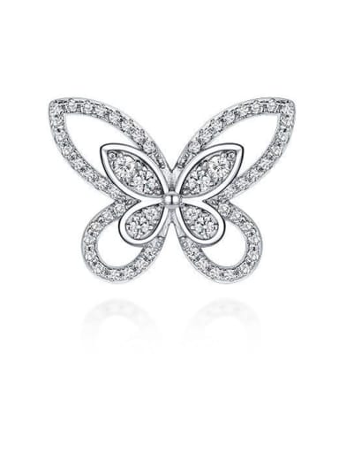 925 Sterling Silver High Carbon Diamond Butterfly Dainty Stud Earring