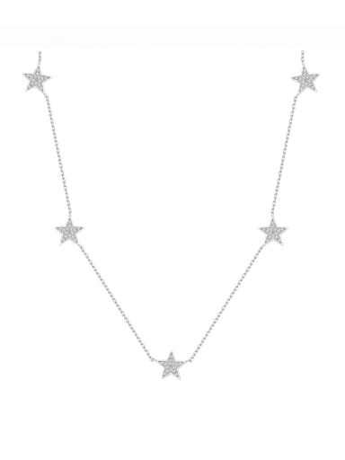 custom 925 Sterling Silver Cubic Zirconia Star Dainty Necklace