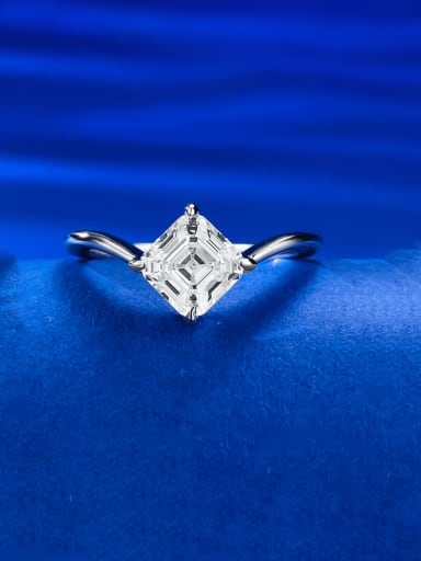 custom 925 Sterling Silver High Carbon Diamond Geometric Dainty Band Ring