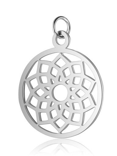 Stainless steel Round Flower Charm Height : 19 mm , Width: 26 mm