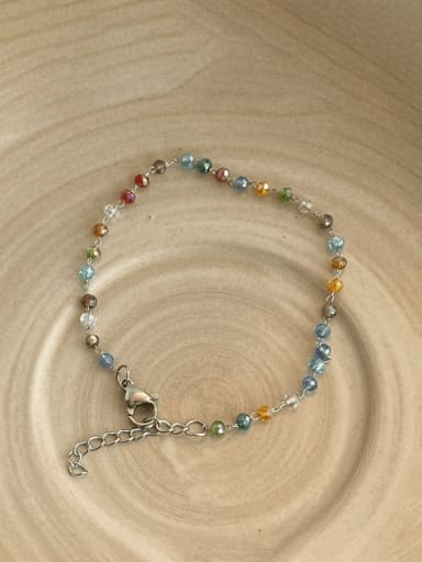 Colored bead bracelet Alloy Glass beads Geometric Bohemia Adjustable Bracelet