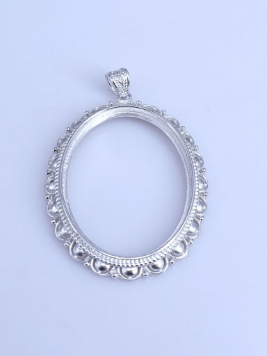 925 Sterling Silver Round Pendant Setting Stone size: 30*39m