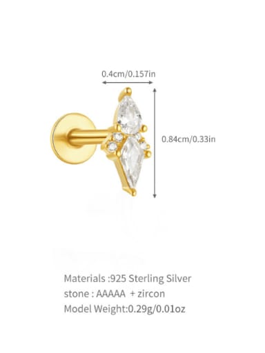 925 Sterling Silver Cubic Zirconia Geometric Tassel Dainty Single Earring