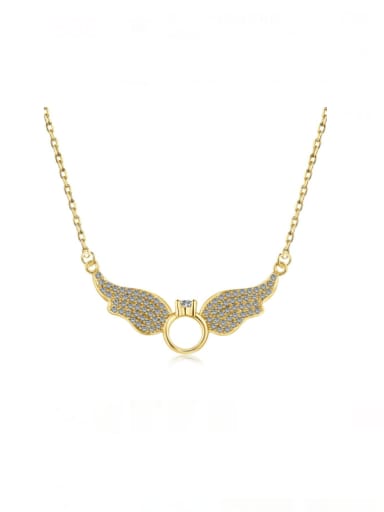 925 Sterling Silver Cubic Zirconia Wing Luxury Necklace