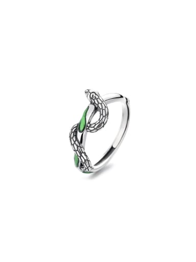 1010JM Ring approximately 2.7g 925 Sterling Silver Enamel Vintage Snake Ring And Earring Set