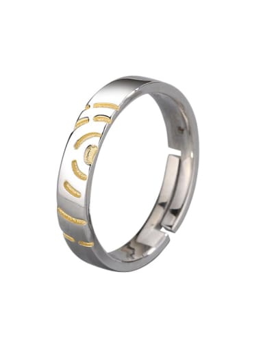 men 925 Sterling Silver Geometric Minimalist Couple Ring