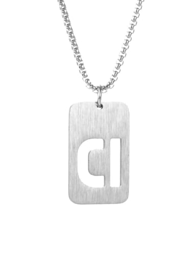 Letter D Pearl Chain Titanium Steel Letter Minimalist Long Strand Necklace