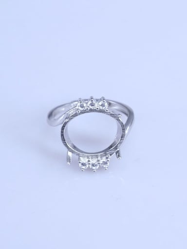 925 Sterling Silver 18K White Gold Plated Geometric Ring Setting Stone size: 8*10 9*11 10*12 11*16 12*15 13*17MM