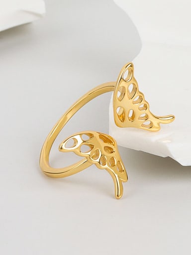 18k gold 925 Sterling Silver Butterfly Minimalist Band Ring