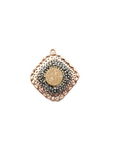 custom Copper Micro Set Rose Gold Pink Diamond Zircon Pendant
