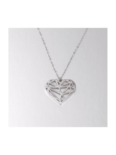 Stainless steel Hollow Diamond Love Necklace