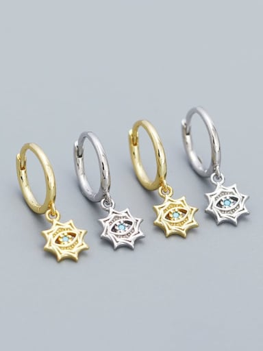 925 Sterling Silver Cubic Zirconia Star Minimalist Huggie Earring