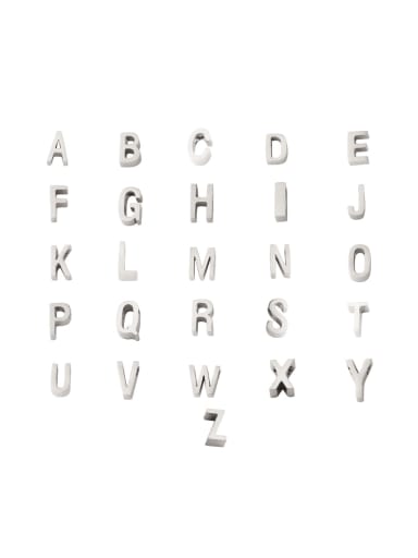 Stainless steel mirror polished steel color letters A-Z 26 English letters small beads