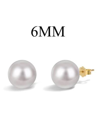 MW1D0003 S G BC6 925 Sterling Silver Freshwater Pearl Geometric Dainty Stud Earring