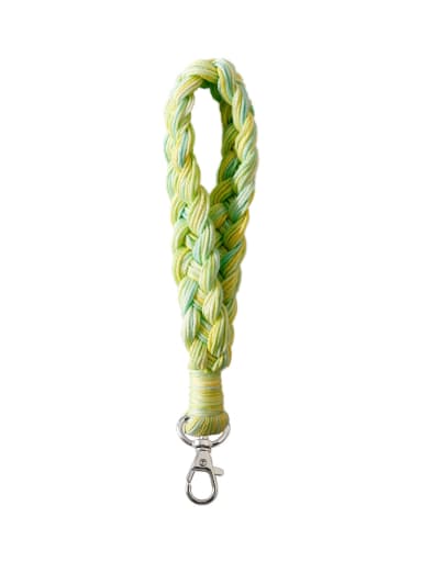 K68404 fluorescent green Handwoven Colorful Vintage Rainbow Wrist Strap Keychain