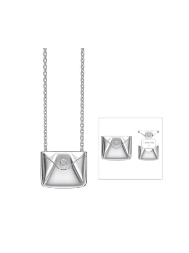 Platinum DY190824 S W WH 925 Sterling Silver Geometric Minimalist Necklace