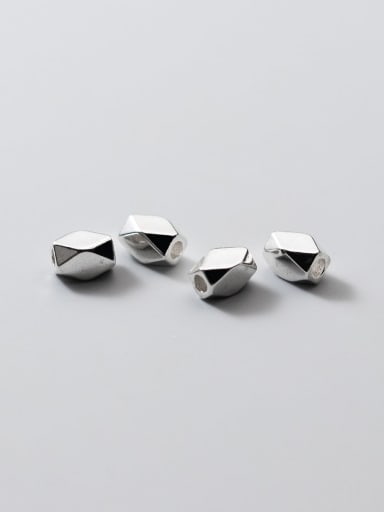 custom S925 Silver Plating Seiko Cut Corner Geometric 3mm Spacer Beads