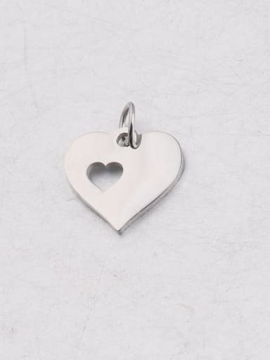Steel color Stainless steel Heart Dainty Pendant