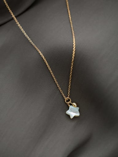 925 Sterling Silver Shell Pentagram Minimalist Necklace