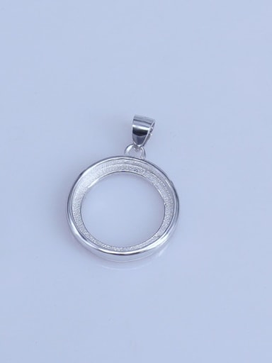 925 Sterling Silver Rhodium Plated Round Pendant Setting Stone size: 14*14mm