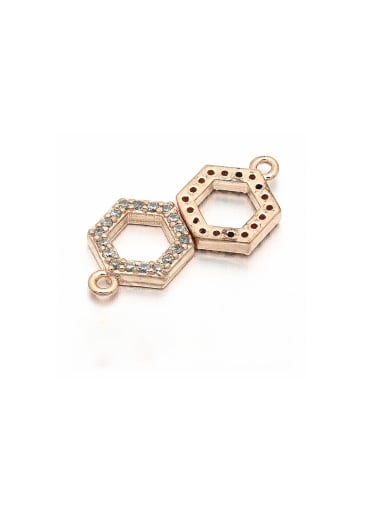 Rose Gold Brass Hexagon Microset Pendant